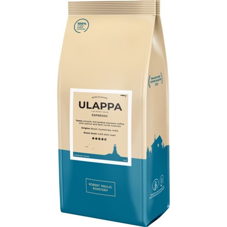 Papukahvi Paulig Notes of Nature Ulappa Espresso 5x1 kg - kaakaon ja saksanpähkinän nyansseja