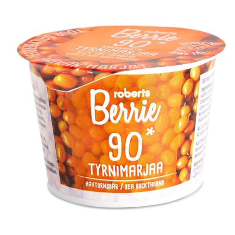 Välipalajuoma Berrie tyrni 100ml - valmistettu Suomessa kokonaisista marjoista