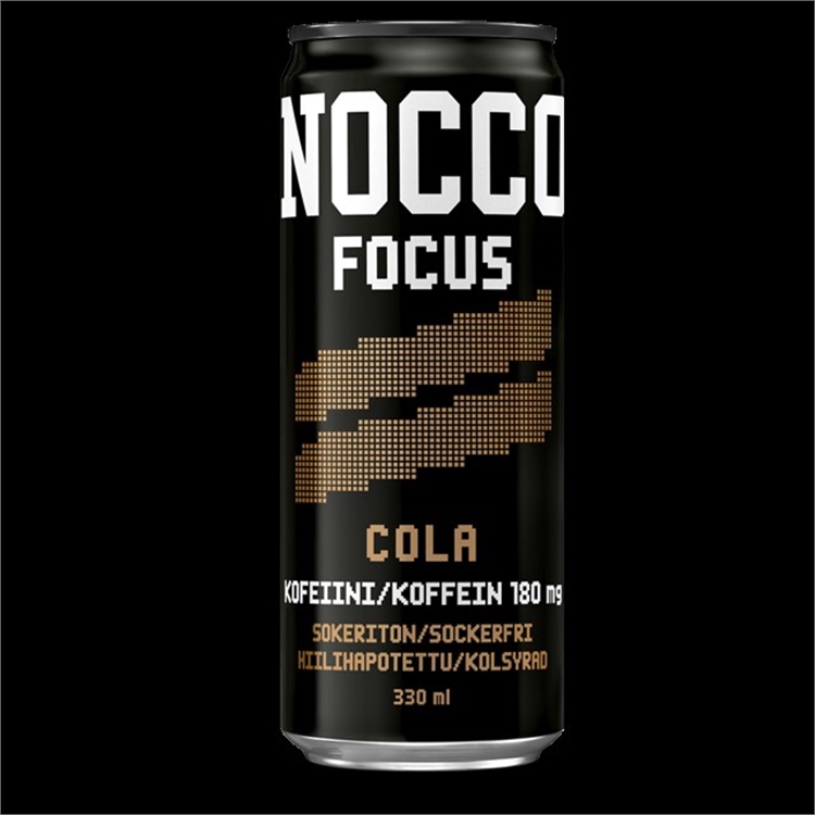 Energiajuoma Nocco Focus Cola 0,33 L /24 kpl (pantti ei sis) - kofeiinia, vihreää teetä, vitamiineja