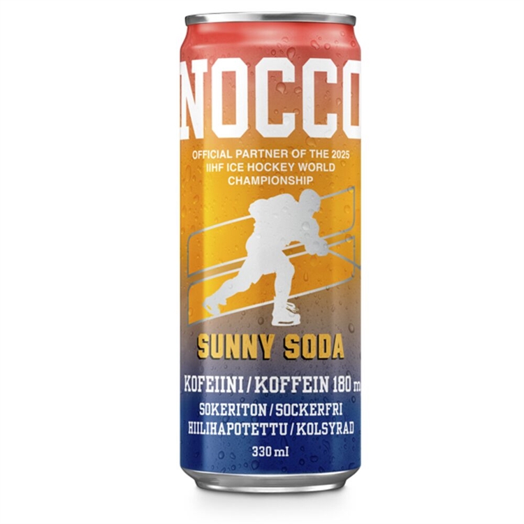 Energiajuoma Nocco BCAA Sunny Soda 0,33 L /24 kpl ltk - kofeiinia, aminohappoja, vitamiineja