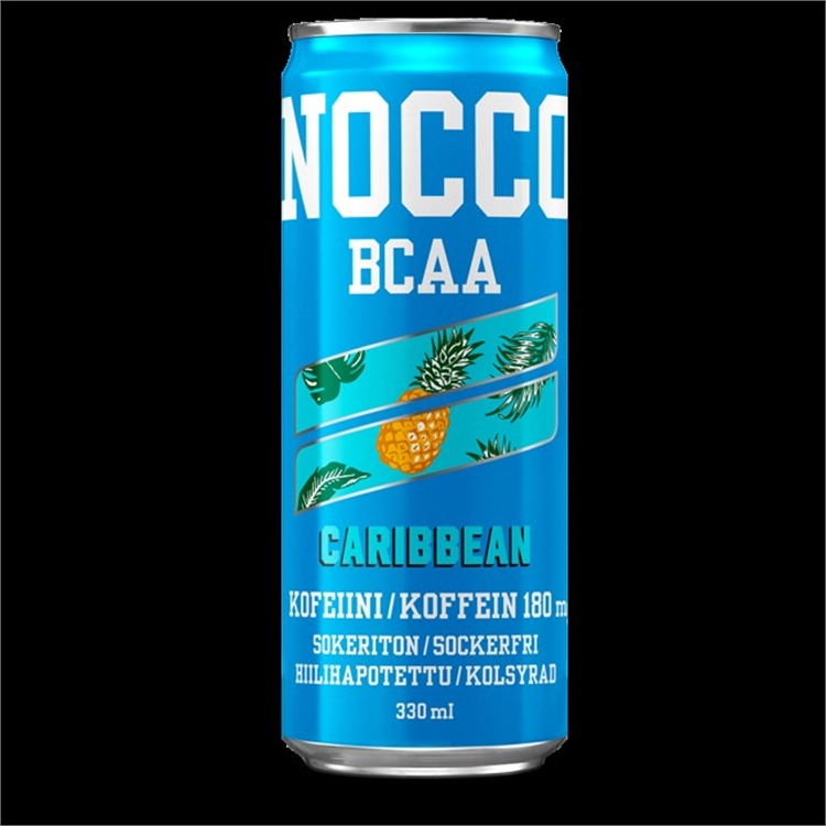 Energiajuoma Nocco BCAA Caribbean 0,33 L /24 kpl ltk - kofeiinia, aminohappoja, vitamiineja