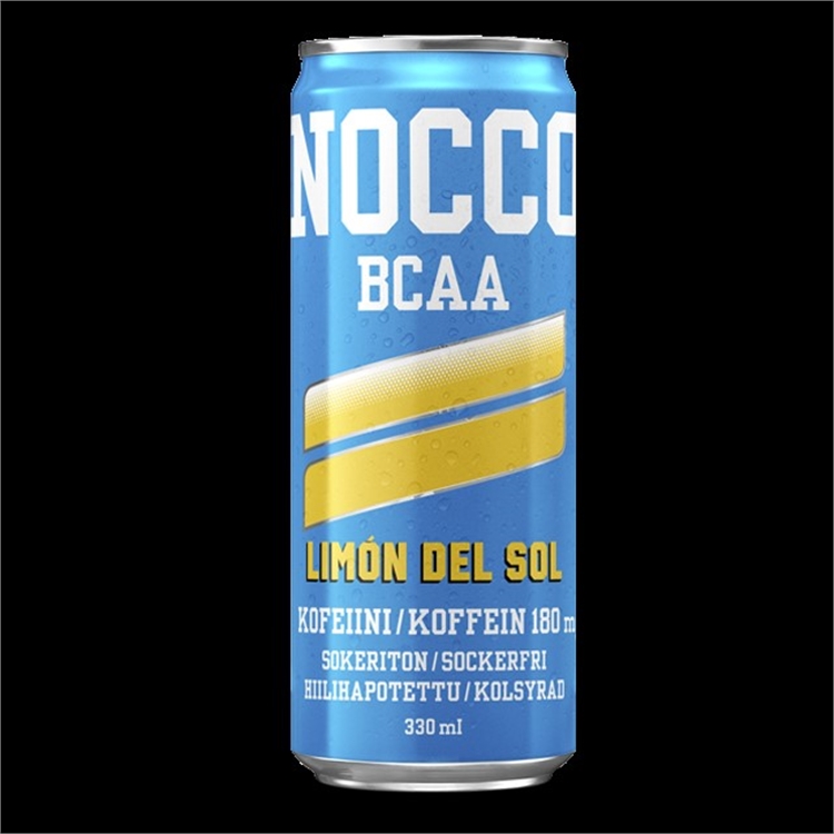 Energiajuoma Nocco BCAA Limón Del Sol 0,33 L /24 kpl ltk - kofeiinia, aminohappoja, vitamiineja