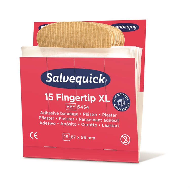 Sormenpäälaastari Salvequick 6454 6x15 kpl - iso ja joustava kangaslaastari