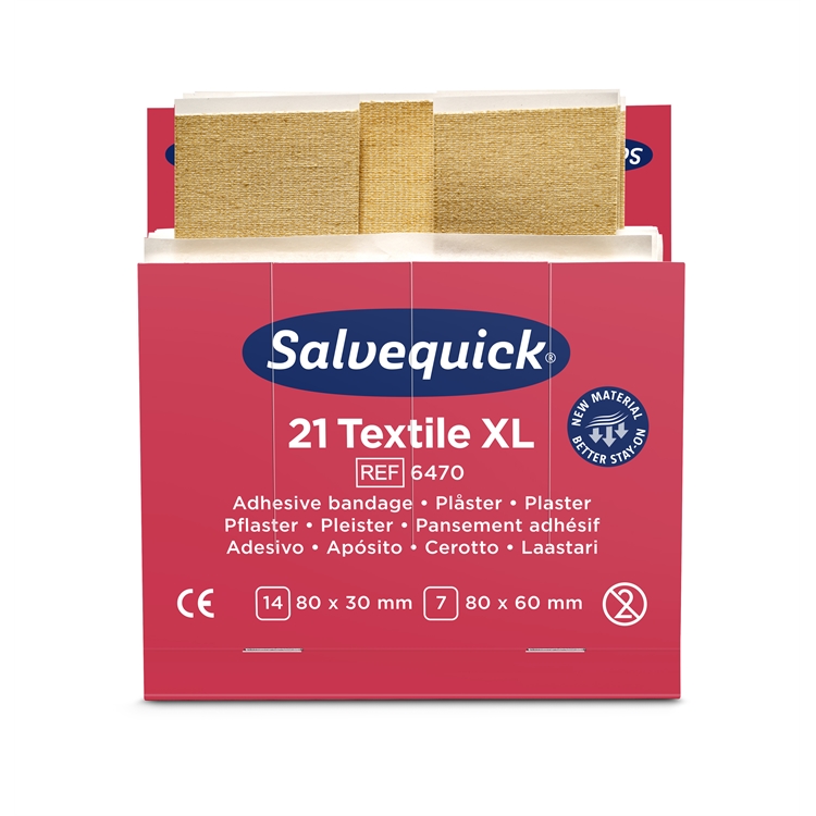 Kangaslaastari Salvequick iso 6470 6x21 kpl - joustava ja allergiatestattu laastari