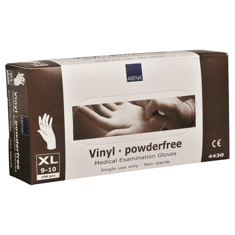 Vinyylikäsine Abena Classic läpikuultava XL /100 kpl pkt - pehmeä ja miellyttävä, valkaisuaineeton