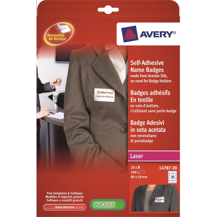 Lasertarra Avery L4787-20 80*50/200 nimilapputarra sin kehys