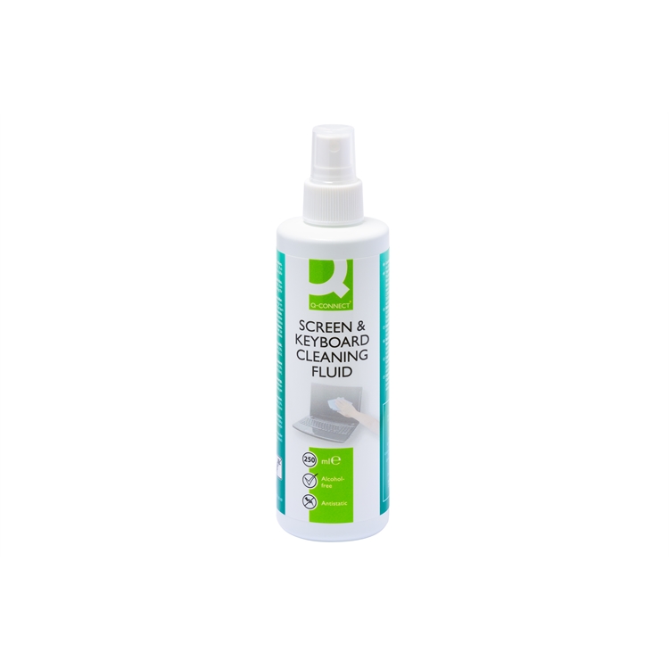 Puhdistusaine Q-CONNECT näyttö /näppäimistö 250ml - antistaattinen, alkoholiton, CFC-vapaa