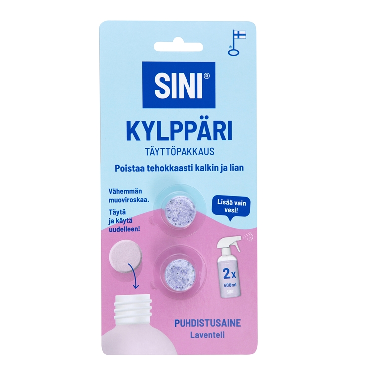 Puhdistustabletti Sini Kylppäri täyttö /2 kpl pkt - Joutsenmerkitty kotimainen ja biohajoava