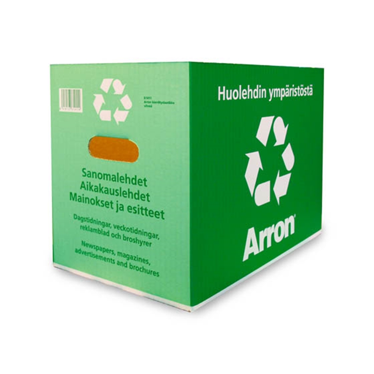 Kierrätyslaatikko Arron vihreä - paperille, lehdille, mainoksille ja pahville