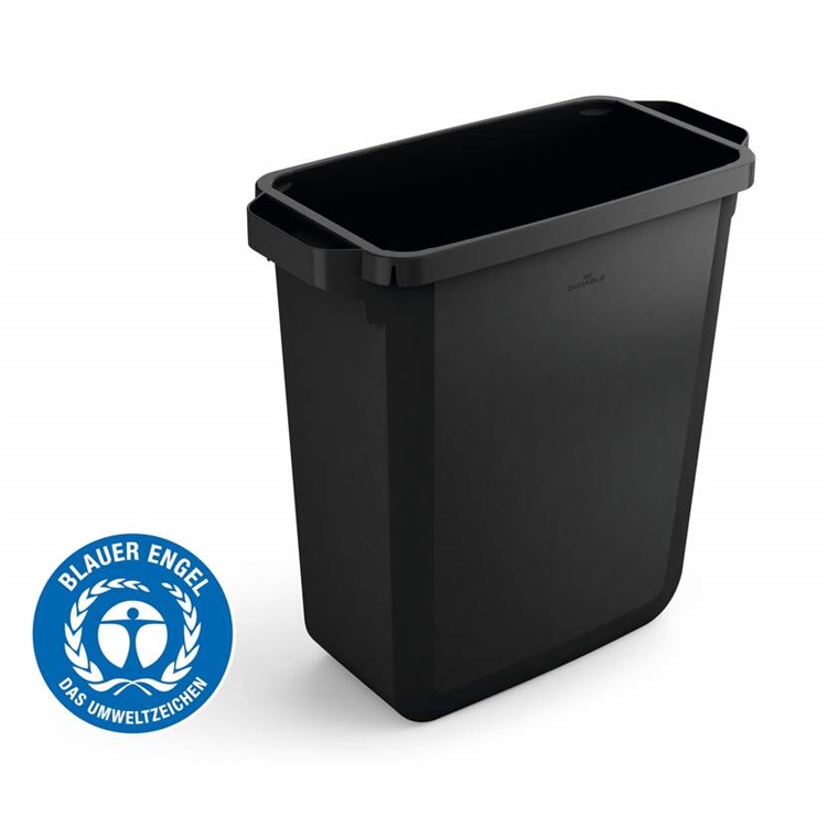Jäteastia DURABIN® ECO musta 60 L - kierrätettyä muovia, Blue Angel -sertifioitu