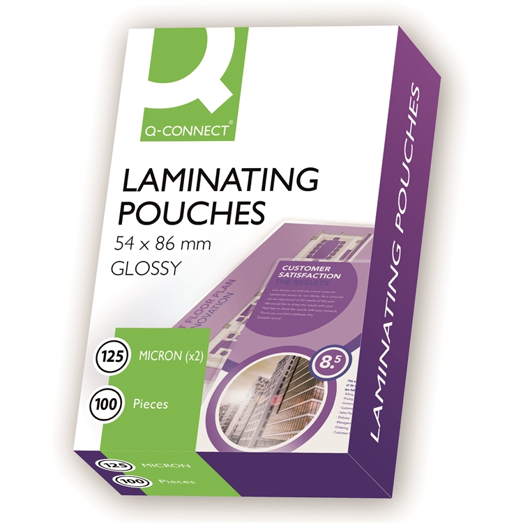 Laminointitasku Q-CONNECT 54X86mm 125mic /100