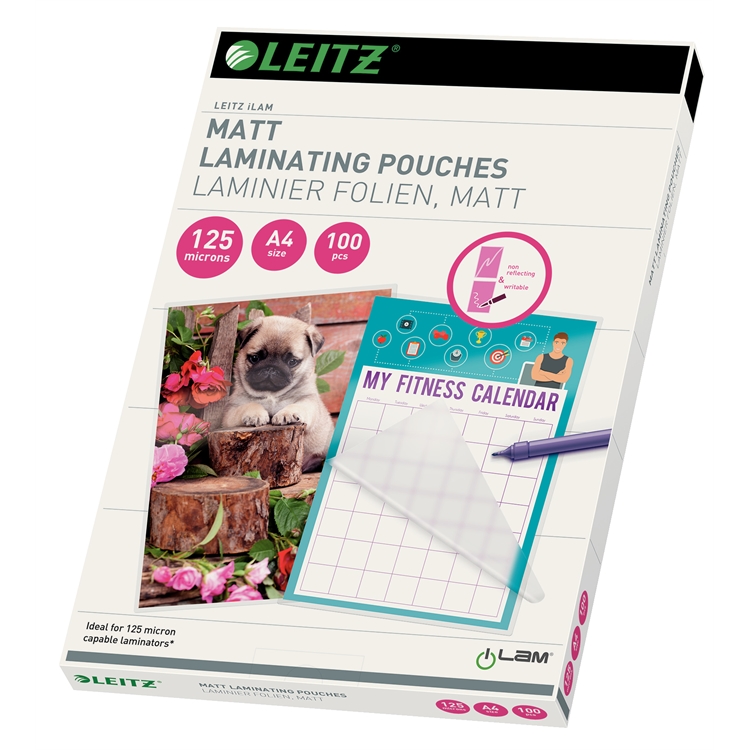 Laminointitasku - laminointikalvo Leitz A4 125mic/100 matta