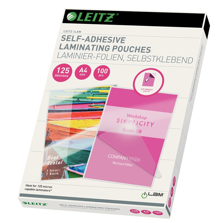 Laminointitasku - laminointikalvo Leitz A4 125mic/100 itseliimautuva
