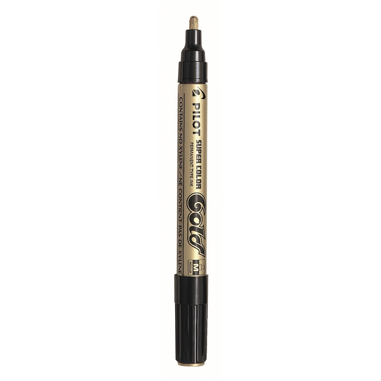 Maalikynä Pilot Super Color M kulta - pysyvä muste, ei sisällä ksyleeniä