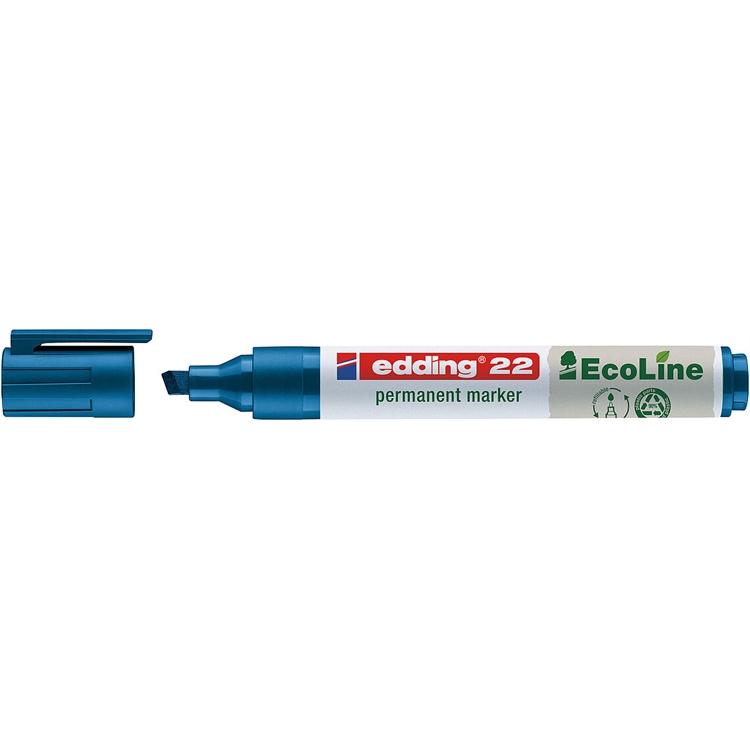 Huopakynä edding 22 Ecoline 1-5mm sininen - ilmastoneutraali, kierrätysmateriaalia, pysyvä muste