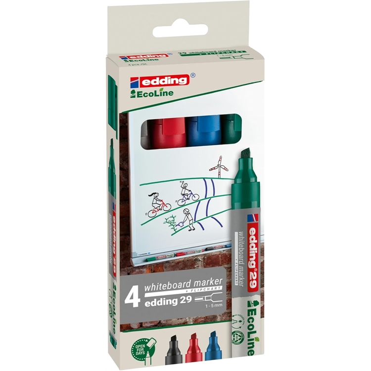 Taulutussi edding 29 Ecoline 1-5mm 4väriä - 90 % kierrätysmateriaalia, ilmastoneutraali
