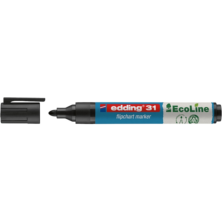 Taulutussi edding 31 Ecoline musta - 90 % kierrätysmateriaalia, ilmastoneutraali