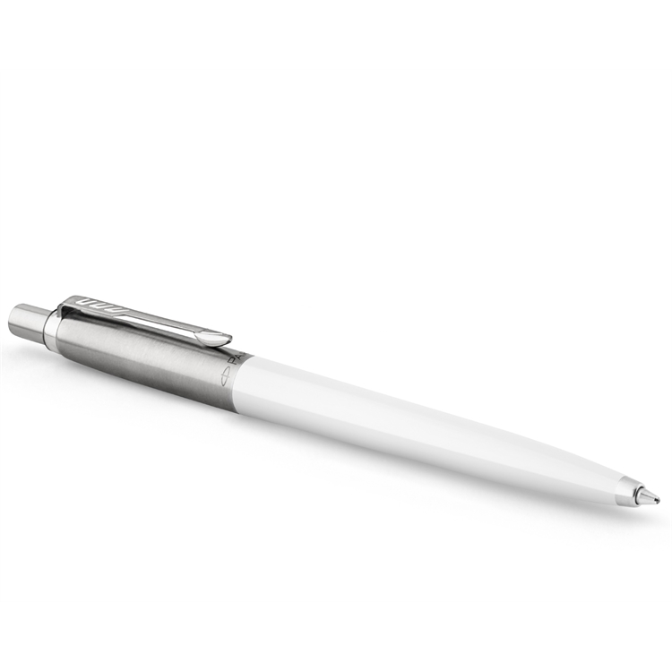 Kuulakynä Parker Jotter M valkoinen blister - teräsrunko, vaihdettava säiliö, arkistokelpoinen muste