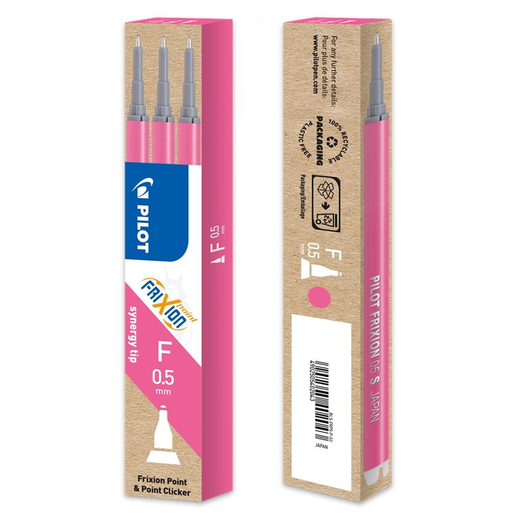 Säiliö Pilot Frixion Point 05 pinkki / 3 kpl pkt