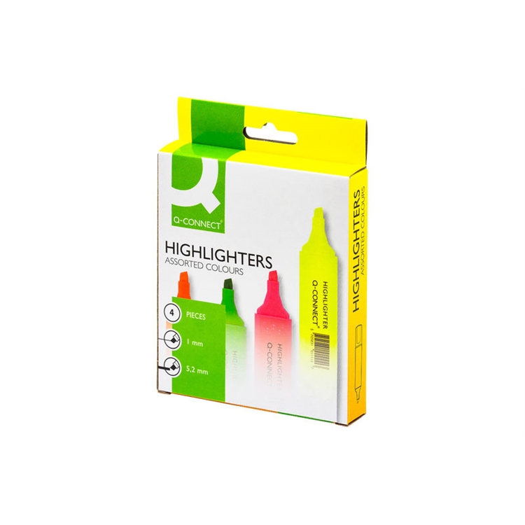 Korostuskynä Q-CONNECT viisto 1-5,2 mm 4 väriä