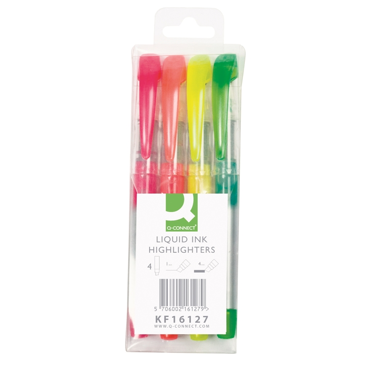 Korostuskynä Q-CONNECT Liquid 1-4 mm 4 väriä