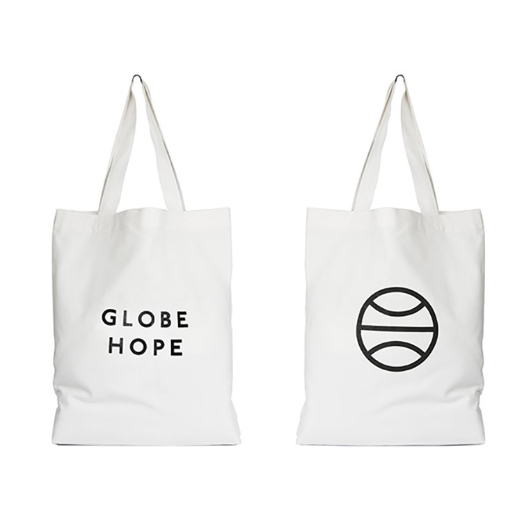 Kangaskassi Globe Hope Statement valkoinen - kierrätys- ja ylijäämäkankaasta, EU Ecolabel