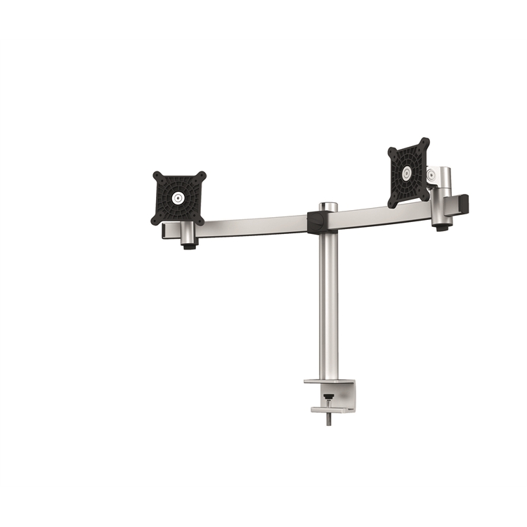 Pöytäkiinnike Durable monitoriteline kahdelle näytölle - pehmeä kaasujousitus, 21"-27" näytöille