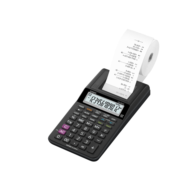 Nauhalaskin Casio HR-8 RCE - paristo- ja verkkokäyttöinen pienoisnauhalaskin