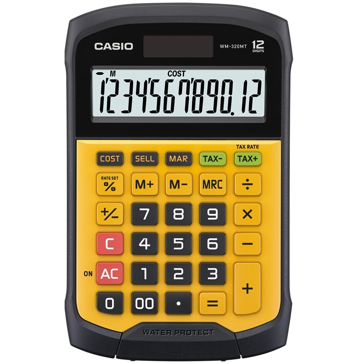 Pöytälaskin Casio WM -320MT vesisuojattu