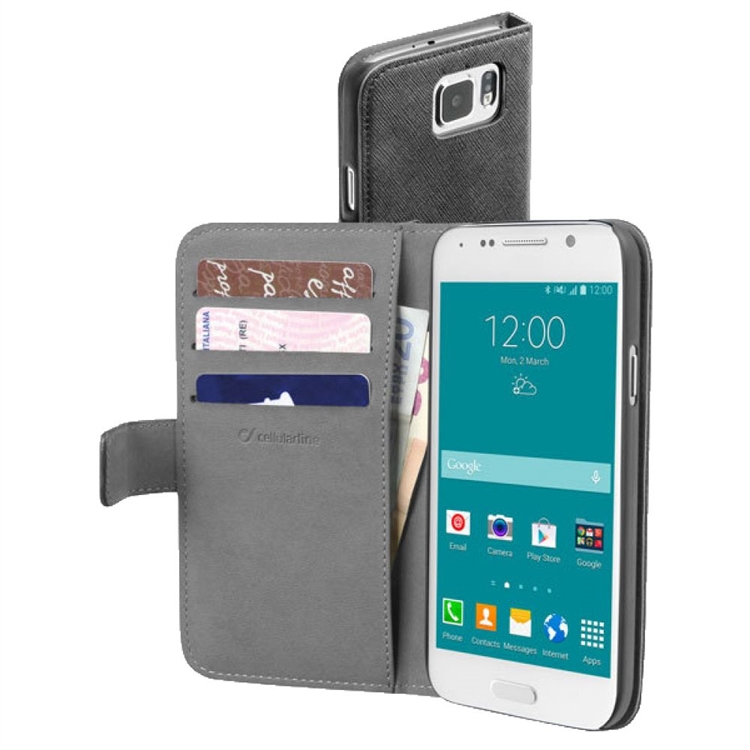 Kotelo Samsung Galaxy S6 Cellularline wallet musta