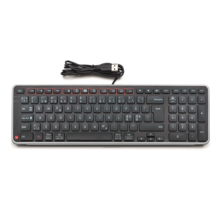 Näppäimistö Contour Balance Keyboard langallinen - kääntyy myös negatiiviseen kirjoituskulmaan