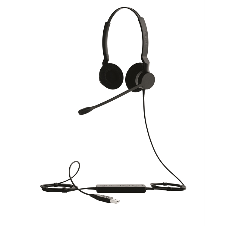 Kuuloke Jabra BIZ 2300 USB MS Duo - PeakStop Technology, HD-ääni, melunvaimennus
