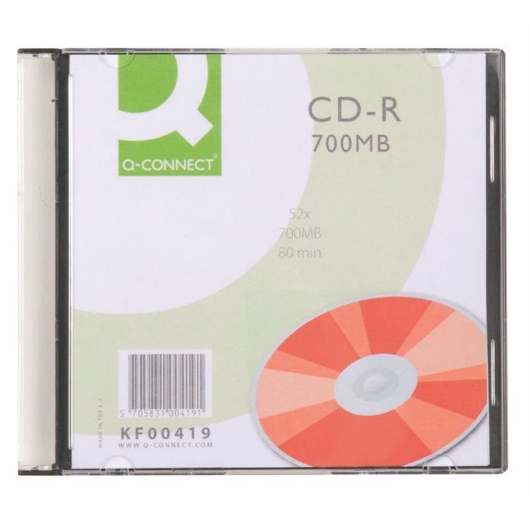 CD-R Q-CONNECT 52X 700MB /80min slim /10