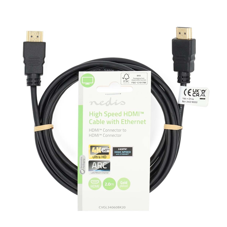 Kaapeli Nedis HDMI 4k 2m musta