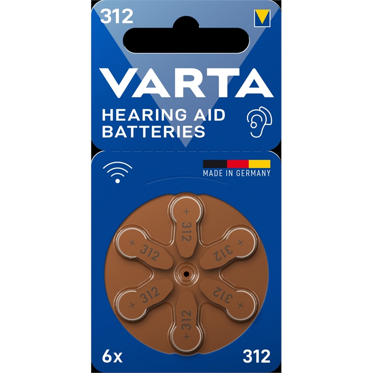 Paristo Varta Hearing Aid Batteries 312/6 - elohopeaton paristo kuulolaitteille