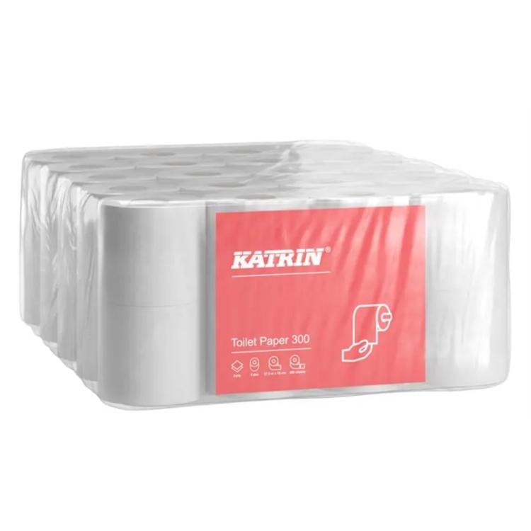 Wc-paperi Katrin 300 valkoinen 96060 /40rll - kotimainen, Joutsenmerkki, EU Ecolabel