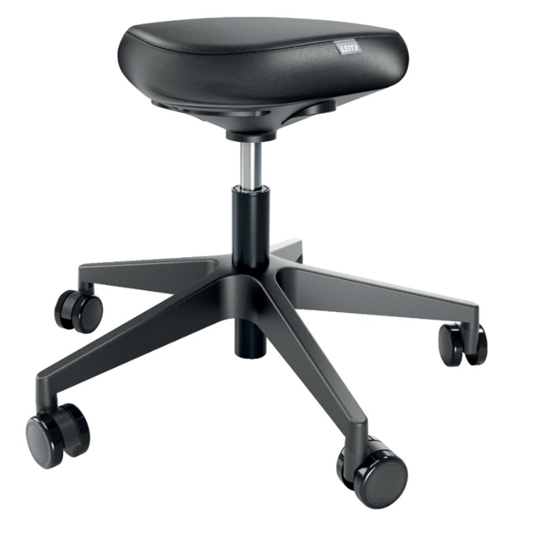 Aktiivituoli Leitz Ergo Wobble pyörillä musta - aktivoi keskivartalon lihaksia työn lomassa