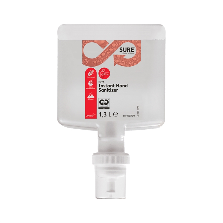 Desinfiointivaahto SURE Instant Hand Sanitizer 1,3l - biohajoava käsidesi ammattikäyttöön
