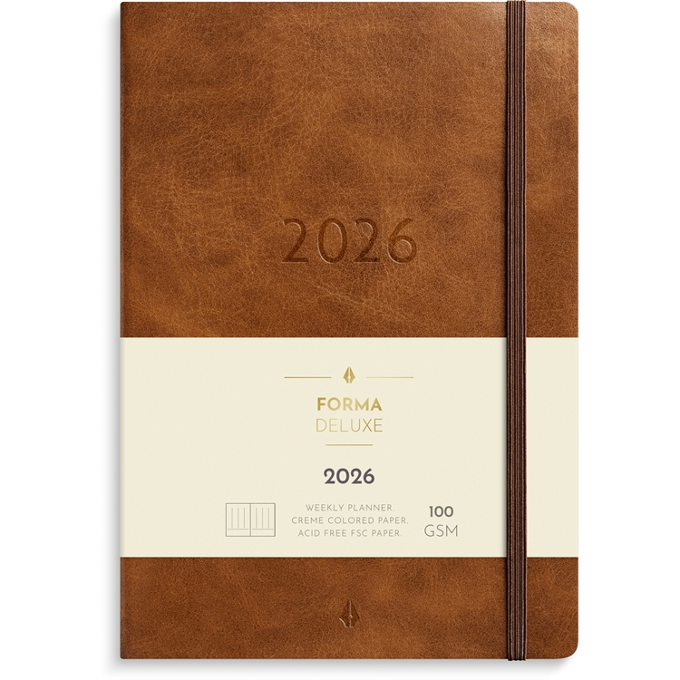 Kalenteri 2026 Business Forma Deluxe ruskea