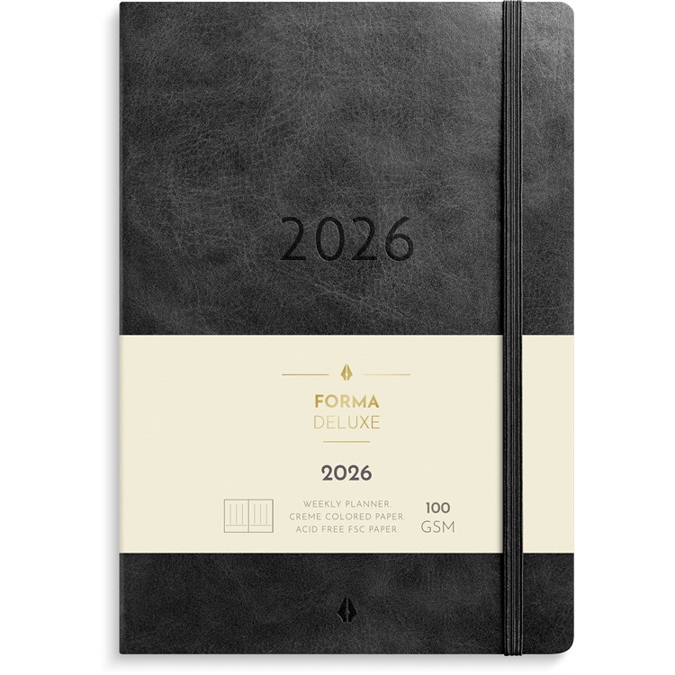 Kalenteri 2026 Business Forma Deluxe musta