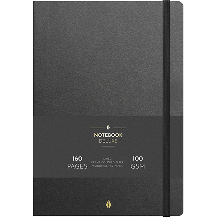 Muistikirja Burde Notebook Deluxe musta B5