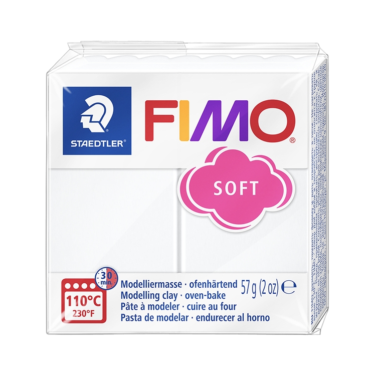 Askartelu- ja muovailumassa Staedtler Fimo 57 g soft white - uunissa kovetettava
