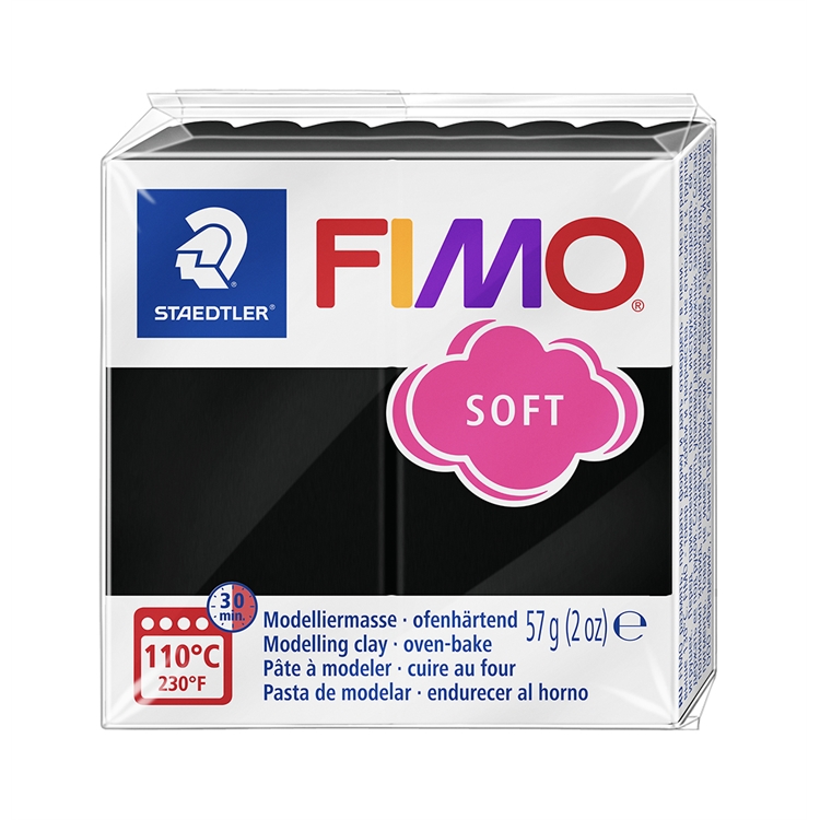 Askartelu- ja muovailumassa Staedtler Fimo 57 g soft black - uunissa kovetettava