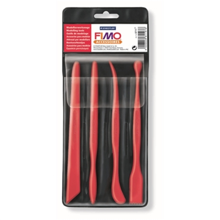 Muotoiluvälineet Fimo 4 kpl pkt - muotoiluveitset Fimo massan viimeistelyyn ja yksityiskohtiin