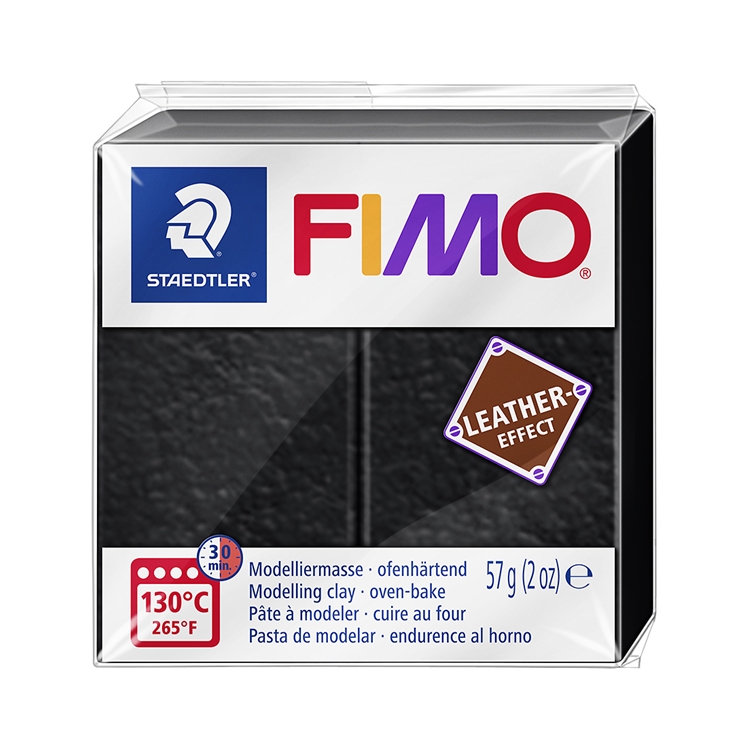 Askartelu- ja muovailumassa Staedtler Fimo 57 g leather-effect black - uunissa kovetettava