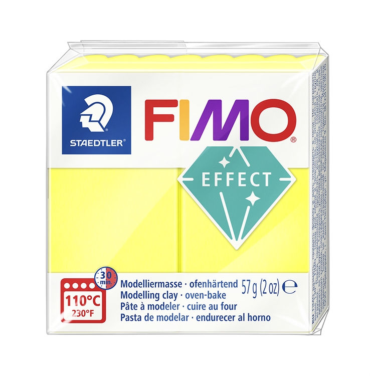 Askartelu- ja muovailumassa Staedtler Fimo 57 g effect neon yellow - uunissa kovetettava