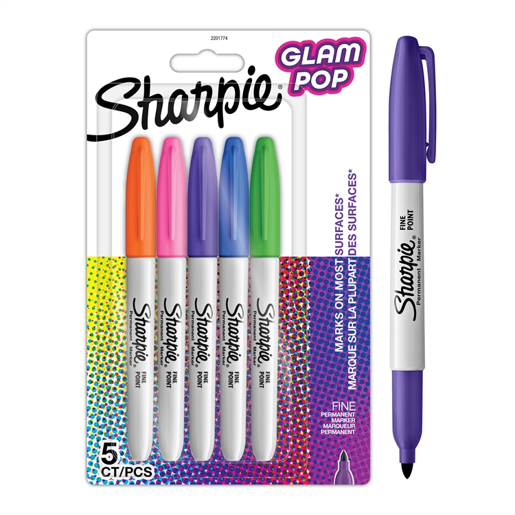 Merkkauskynä Sharpie Fine Glam Pop blisteri /5