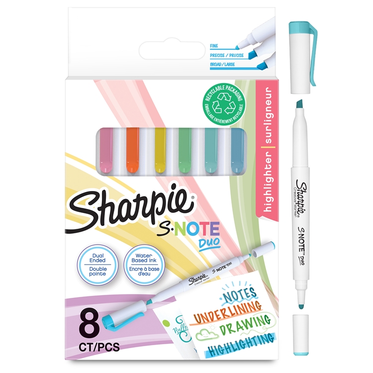 Huopakynä Sharpie S-Note Duo värilajitelma blisteri /8
