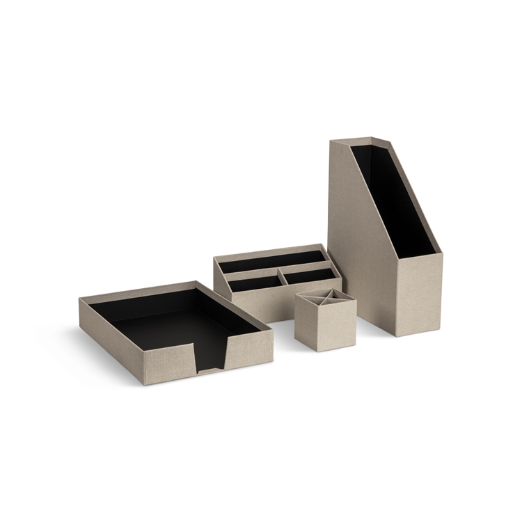 Säilytyssetti Bigso Hugo C55 pellava 4 kpl - FSC Mix -sertifioidusta kierrätysmateriaalista