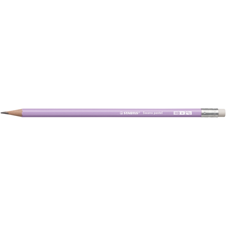 Lyijykynä STABILO Swano pastel HB kumipää lila 12 kpl - laadukas lyijy ei murru helposti